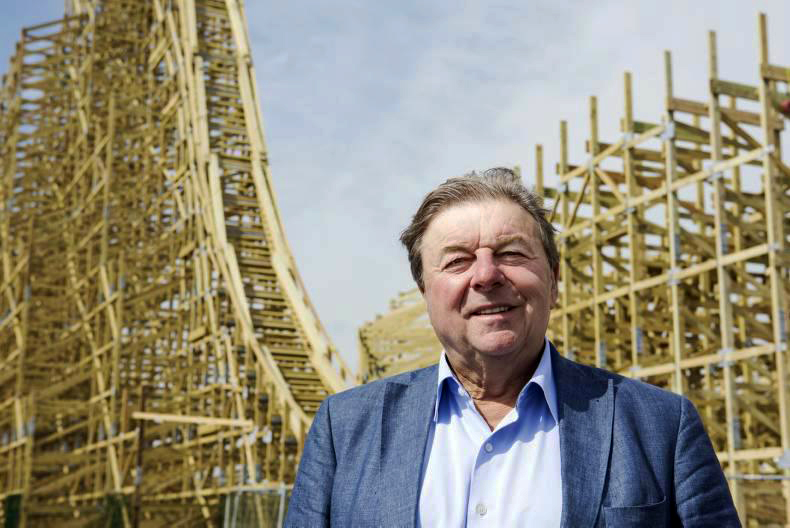 Werner Stengel in front of the Route 366 under construction