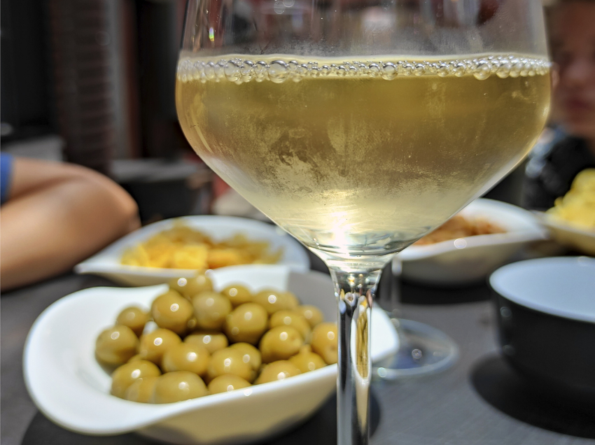 Canary Islands white wine at a bodega