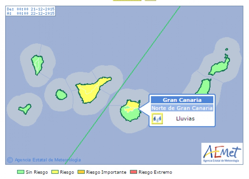 Weather warning from north Gran Canaria on Sunday & Monday