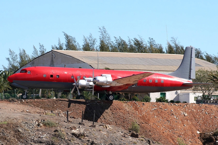 Gran Canaria's historic Douglas DC-7 plane prior to its makeover by Binter